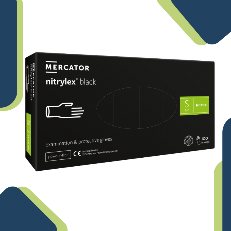 Vienkartinės nitrilinės pirštinės, Nitrylex black, juodos sp., 50 porų